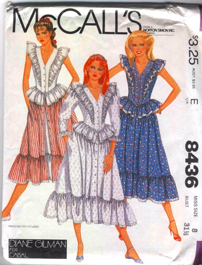 McCalls Diane Gillman for Cabal Ruffled Petticoat and Ruffled Skirt Pattern #8436